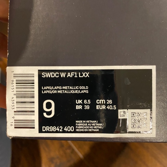 Nike Women's Air Force 1 Low LXX Zip Serena Williams Lapis DR9842-400 Size 9 - Picture 4 of 7